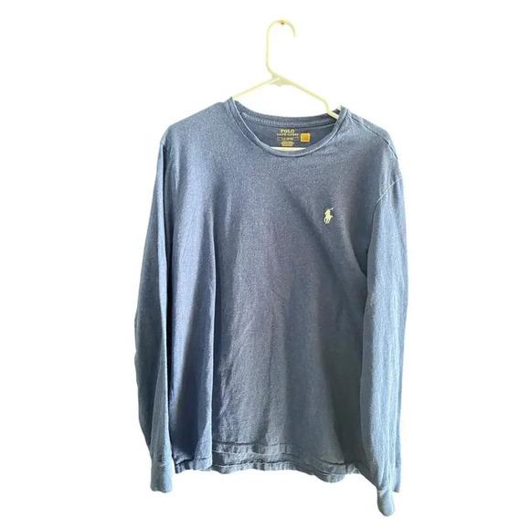 Polo Ralph Lauren Blue Logo Embroidered Pullover Shirt Size Large - Picture 2 of 7